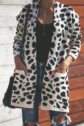 Vollendeter OL-Strickcardigan mit Leopardenmuster